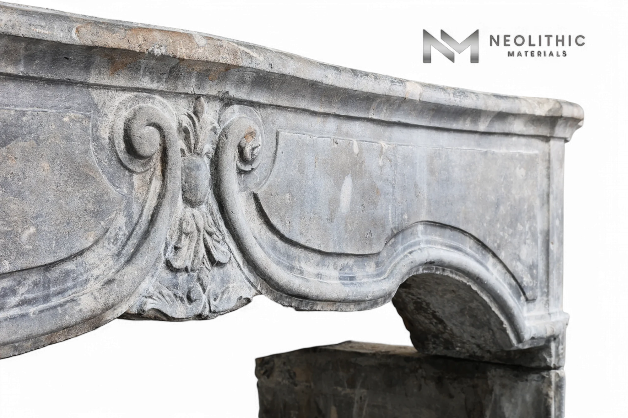 Antique Limestone de Besancon Fireplace Mantel Louis XV Style - Image 4